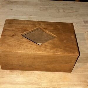 Vintage Handmade Wood Tissue Box Cover Holder
